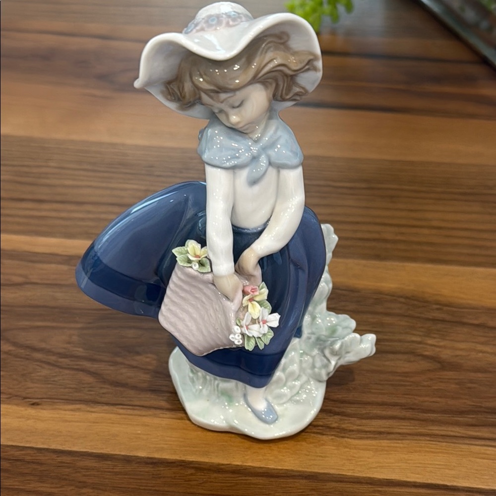 Lladro Figurine with Blue and White Accents